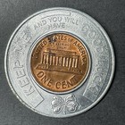 Merchants Bank Boston Ma Lucky Penny Encased Coin 1971-d One Lincoln Cent