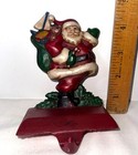 Santa Claus Cast Iron Christmas Stocking Hanger Holder