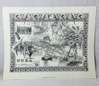 2 Vtg  Cuba West Indies Caribbean Map Prints 18 X 23 Old World Boho Wall Decor