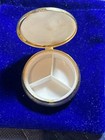 Vtg Pill Box Two Gold Silver Tone Cupid Angel Hinged Lid