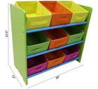 Ehemco 3 Tier Toy Storage Unit With 9 Removable Fabric Bins  308 3084 