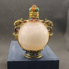 Rare Antique Jade Snuff Bottle Uv Red Color Changing Chinese Artifact