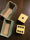 Pair Of Large 1 5  Cream Corn Yellow Catalin Bakelite Dice Original Box
