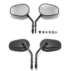 Black Rear View Mirrors Fits For Harley Sportster Xl 883 1200 Flstc Flstf Dyna