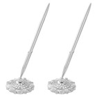 2pcs Silver Wedding Guest Book Pens With Stands Bridal Reception Signing Set New