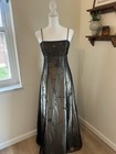 90s Grunge Y2k Black And Gold Prom Dress Size 5