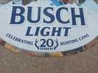Busch Light Beer 20 Years Hunting Cans Deer Duck Metal Tin Bar Large Sign 2026