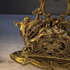 Vintage Victorian Style Ornate Solid Brass Letter Rack 3-slots Cherubs Heavy