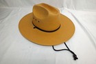 Stetson Xl Flat Brim Tan Straw With Drawstring Fabric Underside 8 1 4 X 6 1 2