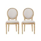 Phinnaeus French Country Fabric Dining Chairs  set Of 2 