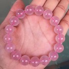 Natural Rose Quartz  Crystal Madagascar Big Round Beads Bracelet 12mm Aaaa