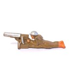 Vintage Barclay Manoil Lead Soldier Firing Heavy Machine Gun Ammo Lying Down