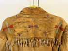 Antique Native American Indian Embroidered Animal Hide Coat  1860s To 1890s