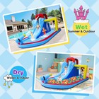 Kids Inflatable Water Slide Bouncy Castle Splash Pool Backyard Outdoor Fun Play