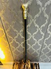 Victorian Brass Handle Walking Stick Rosewood 3 Fold Wooden Cane 37  Vintage