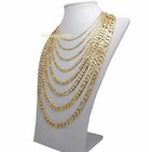 14k Italian Figaro Link Chain Necklace 3mm To 10mm Gold Plated 16  18  20  24 30