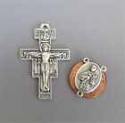 Rosary Center   Crucifix Italy San Damiano St  Saint Francis Centerpiece Silver