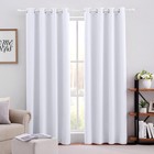 Greyish White Blackout Curtains For Bedroom 52 X 84 Inch Long 2 Panels Set Ro   
