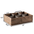 Farmhouse Wooden Crates For Decor 15 X 10 Inches  Distressed Wood And Galvani   