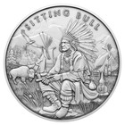 1 Troy Oz Sitting Bull Design  999 Fine Silver Round     
