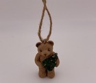 Lot Of 5 Vintage Teddy Bear Christmas Ornaments - Wood  Resin  Rubber