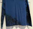 Tony Hawk Y2k Blue Inset Layered Ls Black Graphic Logo Polo Shirt Boys L  14 16 
