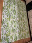 Vtg Fabric Cotton With Bamboo Design Green White Asian Jungle Faded Wamsutta 