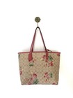 Authentic Coach Gg Supreme Tote Blooms Print Floral Cream Canvas Pink Leather