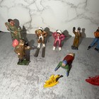 Vintage Lot Of 11 Lead Metal Figures Skier Laborers Sledding Skating Military