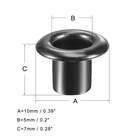 100 Set Eyelets With Washers 10 X 5 X 7mm Alloy Grommet Chrome Plated Black