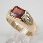 1 00 Ct Vintage 14k Yellow Gold Over Men s Garnet And Diamond Engegament Ring