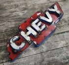  recycled Tin Metal Chevy Bow Tie Sign Gas Oil Garage Man Cave Home Decor