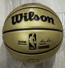 Jalen Brunson - New York Knicks - Autographed Gold Basketball W coa