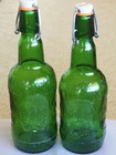 Grolsch Green Glass Beer Bottle Embossed   Porcelain Ceramic Hinged Swing Top 