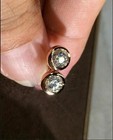 2 Ct Round Cut Natural Moissanite Solitaire Stud Earrings 14k Yellow Gold Plated