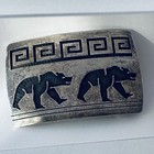 Hopi Lawrence Saufkie Sterling Silver Bear Buckle 1970s Native American Indian