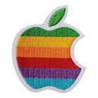 Vintage Apple Rainbow Patch  Embroidered  Iron On  3  X 2 5 