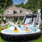 24ft Commercial Pvc Inflatable Water Park Splash Water Slide Pool For Adult Kids