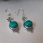 Turquoise Handmade Vintage Earrings 925 Solid Sterling Silver Natural Gemstone