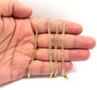 18k Solid Gold Cuban Necklace Men 2 5mm 16  18  20  22  24  Italy