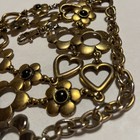 Express Vintage Gold Toned Metal Heart   Flower Chain Belt 38-40   