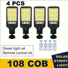 4pcs Outdoor Solar Wall Light Led Motion Sensor Bright Flood Street Lamp 3 Modes