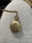 Caravelle Full Hunter Pocket Watch Gold Tone Arabic Dial Manual Mechanical Chain