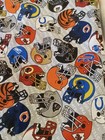 Vtg Licensed 1997 Nfl Football Fabric Nearly 3 Yards Teams   Logos   Helmets