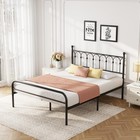 Jhk Heavy Duty Metal Bed Frame W headboard footboard classic Metal Platform Bed