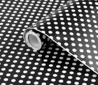 Decorative Self Adhesive Vinyl Black Polka Dots Contact Paper Shelf Liner For