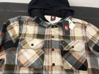  80 Quiksilver Surf L Large Fleece Hoodie Button Down Shirt Men Warm Plaid New