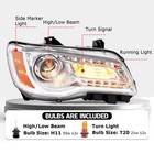 For 2011-2023 Chrysler 300 Headlights Led Drl Projector Black Headlamps W bulbs