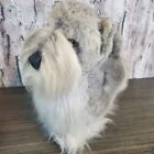 Vtg Russ Schnauzer Gray Dog Plush  Large - 16  Long  13  Tall Stuffed Animal  