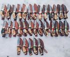 Lot Of 20 8 Inch Handmade Damascus Steel Skinner Knife Rams Horn Hunting Knifes